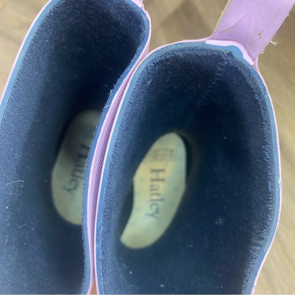Hatley Rain Boots Girls Sz 8 Blue Purple Rainbow Waterproof Pull On Tall Toddler - Picture 6 of 8